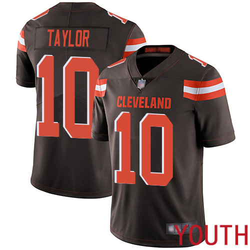 Cleveland Browns Taywan Taylor Youth Brown Limited Jersey #10 NFL Football Home Vapor Untouchable->youth nfl jersey->Youth Jersey